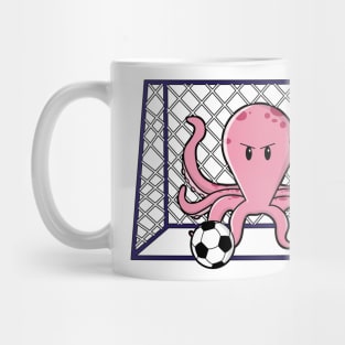 Octopus as Goalkeeper with Soccer ball Mug